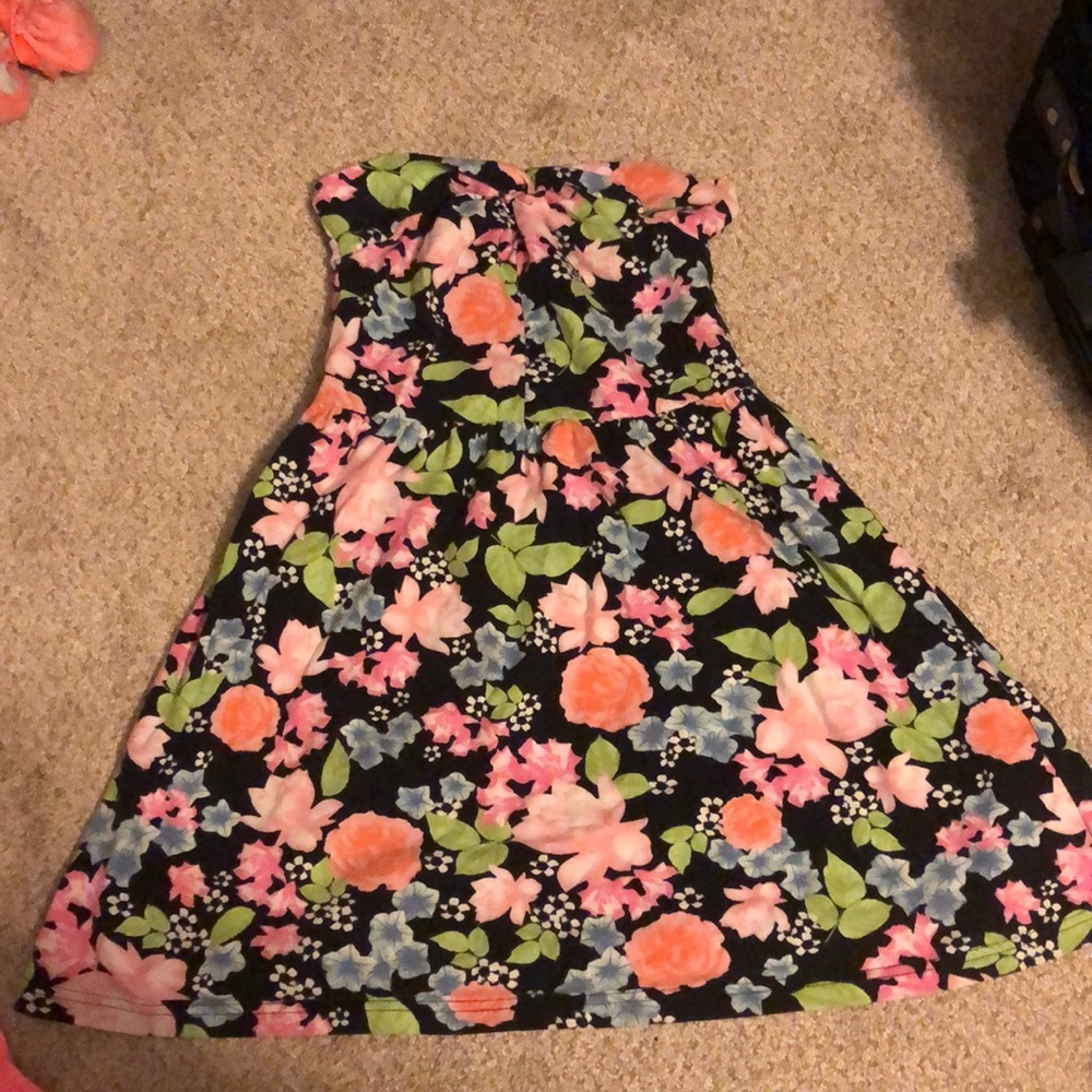 Strapless floral dress